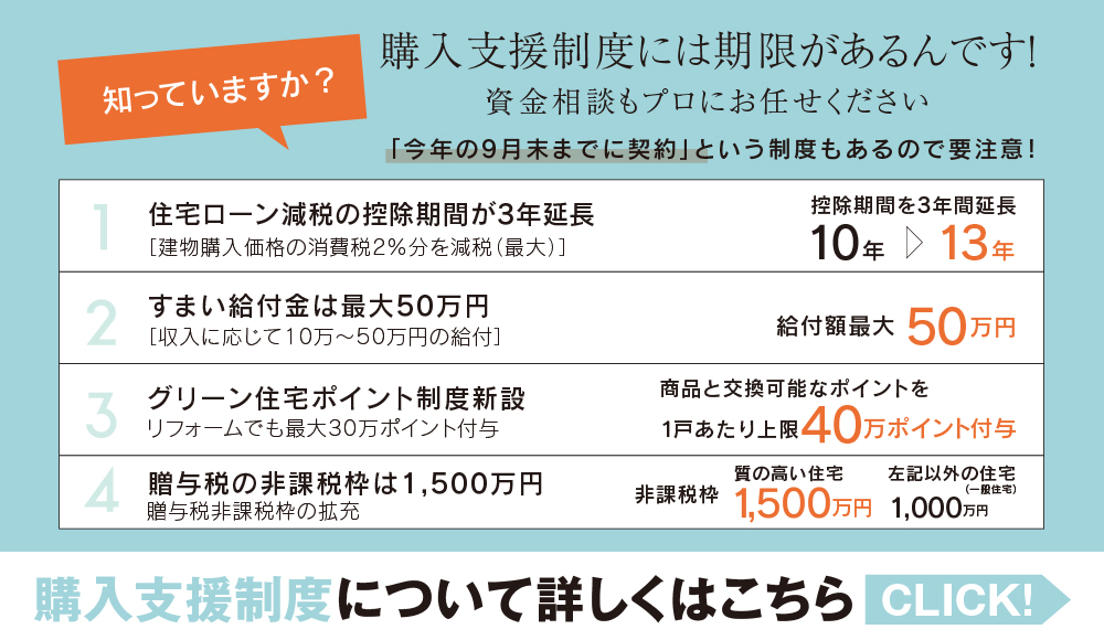 購入支援制度には期限があるんです！