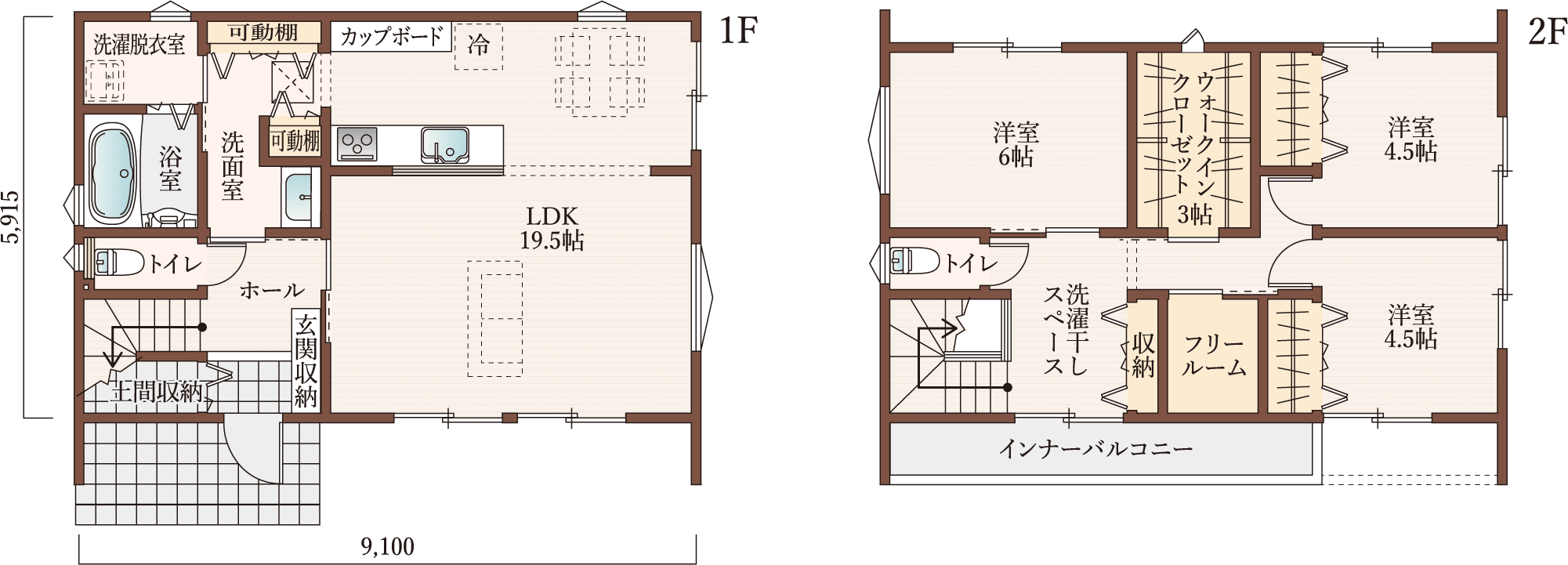 南玄関プラン間取り図